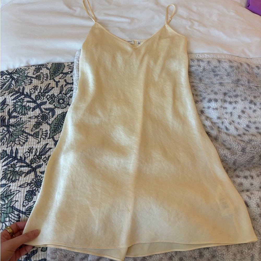Aritzia Yellow Mini Slip Dress Wilfred Only Slip